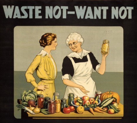 A food wastage poster from World War 1.