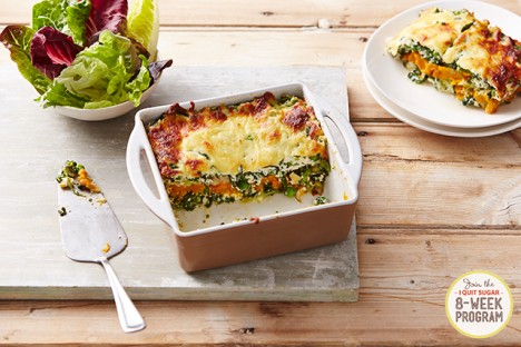 Layered Green "Lasagna" - 8WP caters for GF needs without compromising on flavour or family classics. This one is pasta free, using zucchini slices instead!