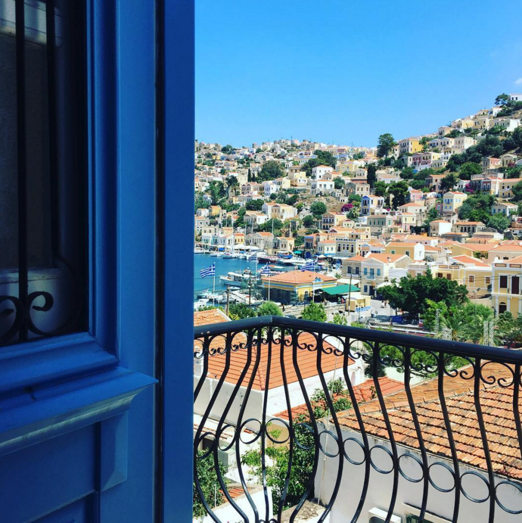 View over Symi from Sinead's first floor balcony 